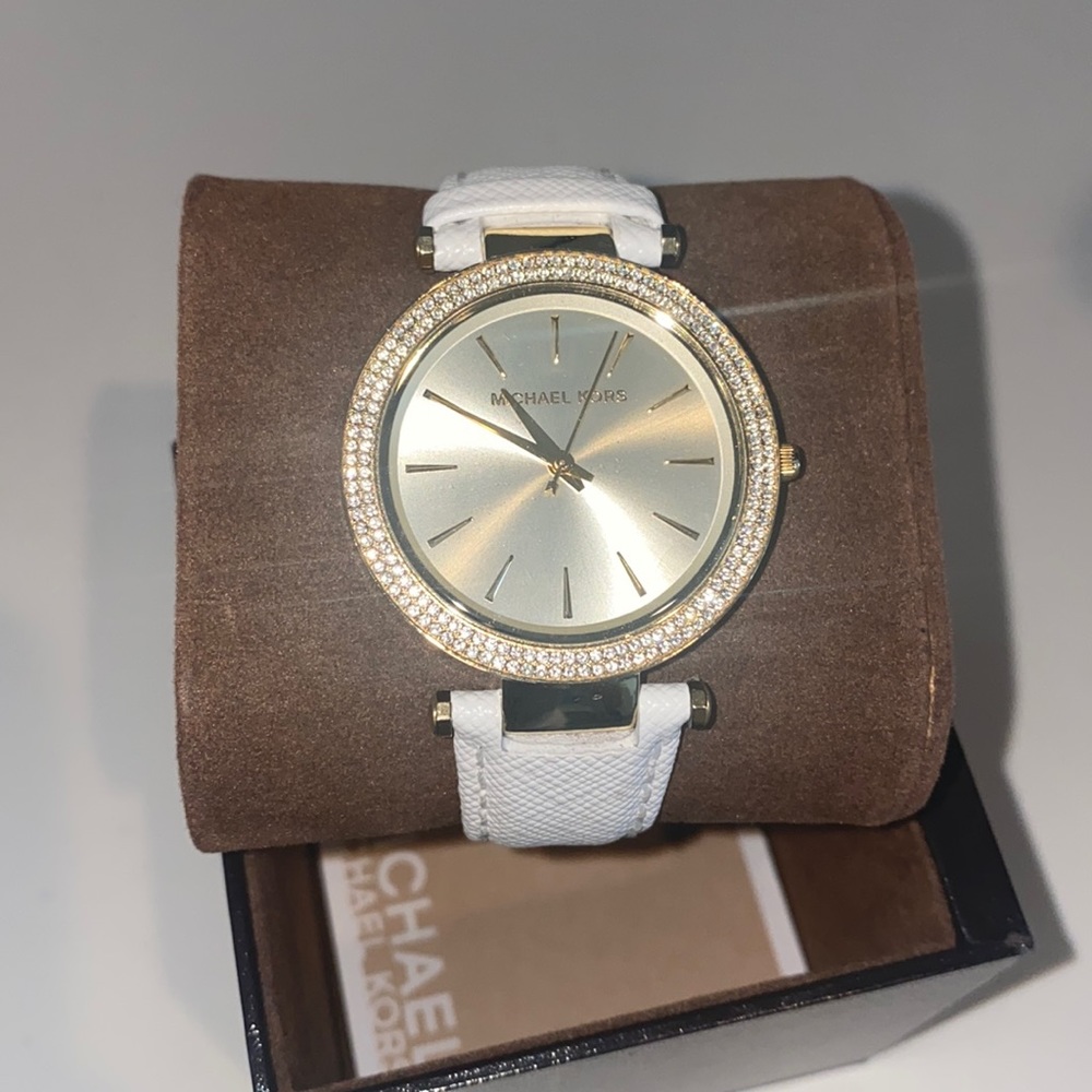 White and gold Michael Kors watch